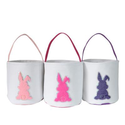 Children Easter Candy Gifts Bags 12 Designs 2020 New Kids Round Bottom Bunny Ear Gift Bags With Fleece And Sequin Patch EEA1232