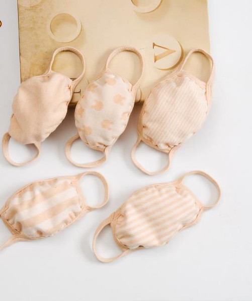 Factory outlet Children face mask Five Natural organic colored cotton baby boys and girls anti - smog mask can be washed
