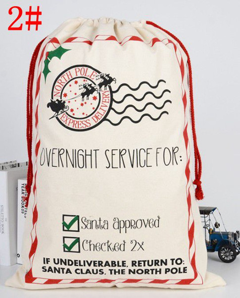 2020 New Year Santa Sacks Christmas Gift Drawstring Canvas Santa Bag Large Santa Claus Gift Bag Personalized Home Decoration