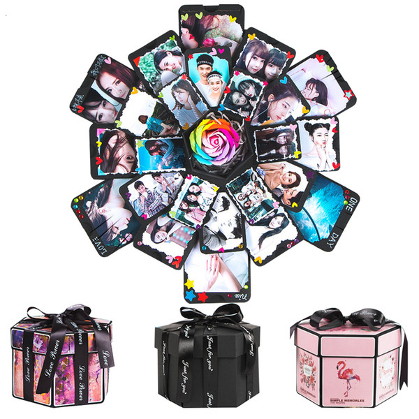 DIY Handmade Photo Album Explosion album Box for Valentine's Day Box Institutions Scrapbooking Lovers Children Gift Photo Album SH190910