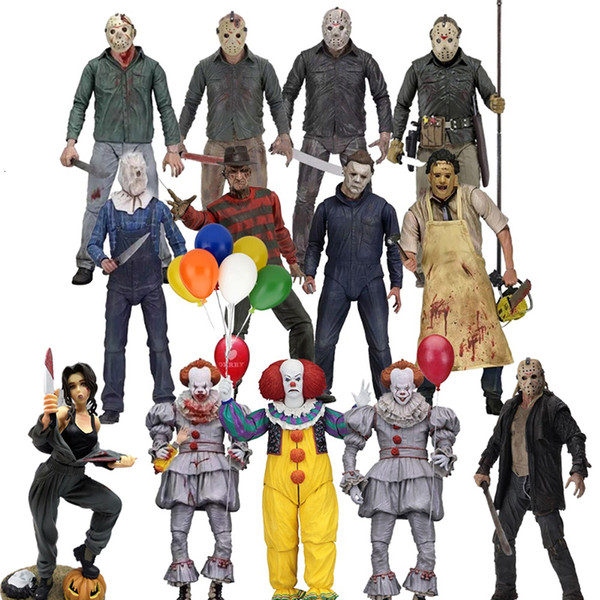 NECA 3D 13th Friday Jason Leatherface Chainsaw John Carpenter's Michael Myers Freddy Krueger Pennywise Joker Action Figure Toy CJ191115