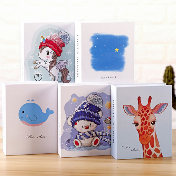 4D Big 6inches Children's Photo Album For 100 11.5x16.2cm Photos Interleaf Cartoon Animal Yearbook Birthday Gifts SH190910