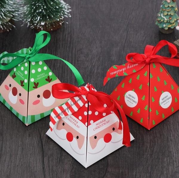 Creative Christmas Candy Packaging Box Christmas Gift Box Baking Small Packaging Carton size 8*8*9cm cute candy boxes