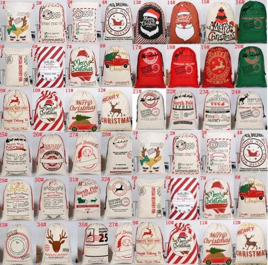 35 STYLES Christmas Gift Bags 2020 new Christmas Bag Drawstring Bag With Reindeers Santa Claus Sack Bags for Santa Sack kid bag DHL