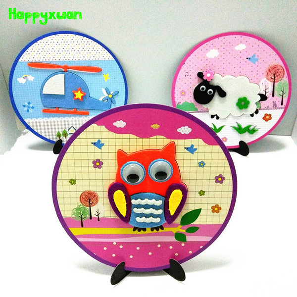 Happyxuan 6pcs Diy Felt Fabric Craft Kit 3d Animal Games Children Creative Kindergarten Early Educational Learning Toys New 2019 J190521