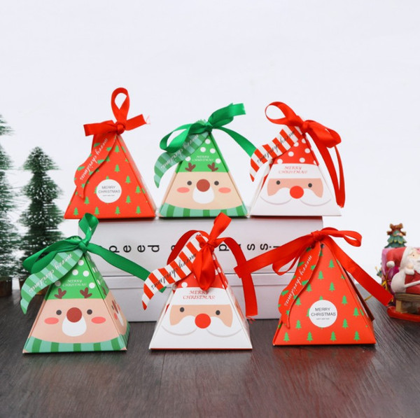 Merry Christmas Candy Box Bag Christmas Tree Gift Box With Bells Paper Box Gift Bag Container Supplies