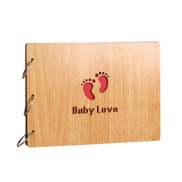 Wooden Cover Photo Albums 10 Inch Handmade Scrapbook Loose-leaf Pasted Photo Album Personalized Baby Lovers DIY Photo Album SH190910