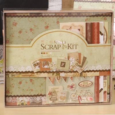 ENOGREETING vintage handmade sticky scrapbooking papercraft kit with paper stickers SH190910