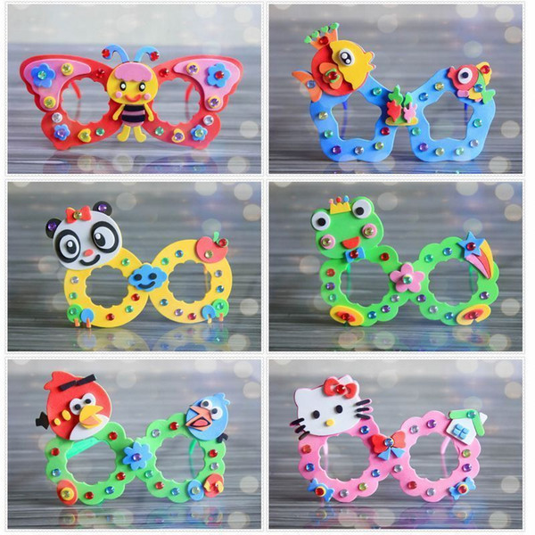 8pcs Children Diy Handmade Eva Cartoon Glasses Toys/ Kids Baby Kingergarden School Art Craft Educational Toys, Free Shipping J190521