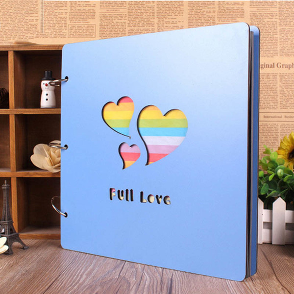 New 16-inch color wooden Album creative manual DIY scrapbook family children grow Albums wedding memories photo collection gifts SH190910