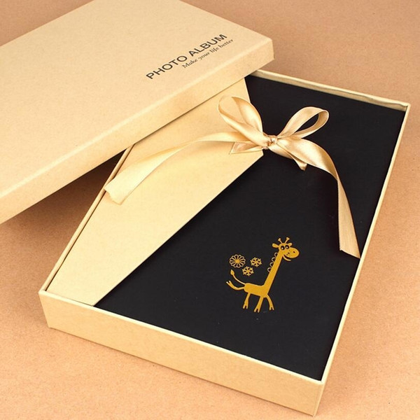 High Grade 30 Black Paper Photo Album With Gift Box Packaging Baby Children Family Lovers Birthday Gift Youth Memory Photo Album SH190910