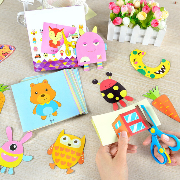 100pcs Diy Child Handmade Toys Paper Cutting Confetti Fun Educational Toys Kindergarten Teaching Supplies With Scissors J190521
