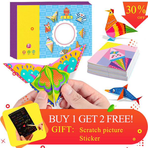 Children Interest Origami Book Diy Paper Puzzles Cartoon Vehicle Animal Cardboard Puzzles For Kids Learning Educational Toys J190521