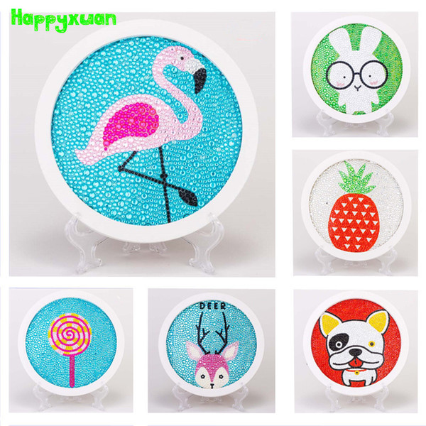 Happyxuan 2019 New Diy Diamonds Painting Kids Cartoon Mosaic Arts Crafts Education Creative Toys For Girls Handicraft Supplies J190521
