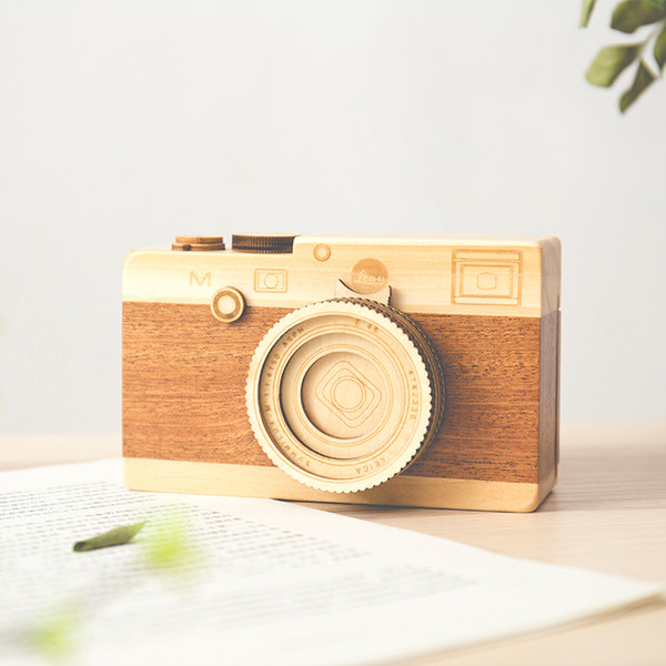 New Cute Nordic Hanging Wooden Camera Toy Music Box Room Decor Furnishing Articles Baby Birthday Gifts Wood Toys For Children J190521