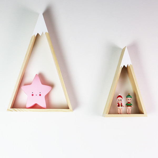 Nordic Kids Children Room Decor 2pcs/set Wooden Wall Shelf Scandinavian Style Kids Room Decor Nordic Decoration For Kids Room J190521