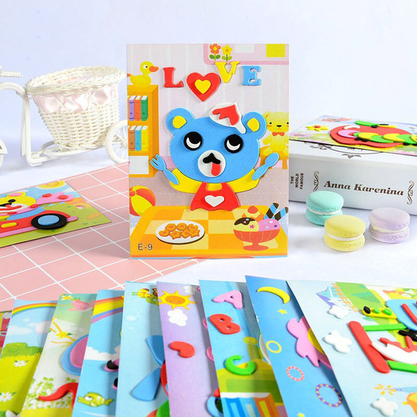 Advanced Edition Diy Cartoon Animal 3d Eva Foam Sticker Puzzle Toys For Kids Girl Action Learning Education Toys Birthday Gift J190521