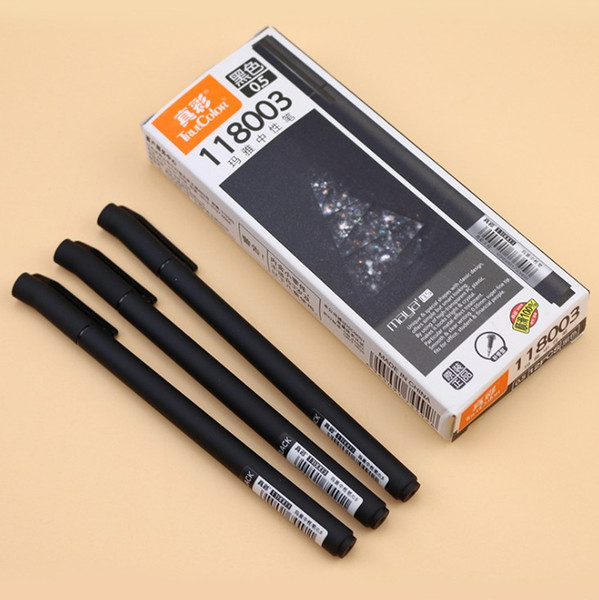 DHL 12 Pcs/lot Gel Pen 0.5mm black Colour Ink Pen Maker Pen School Office Style Examination
