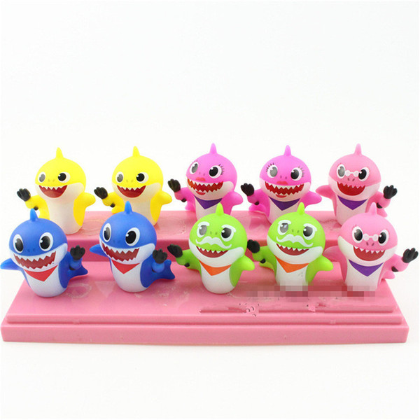 10pcs/Lot Baby Shark Squeeze Toys Vinyl Toys Cute Cartoon Gift for Kids Children Party Supply MMA1543