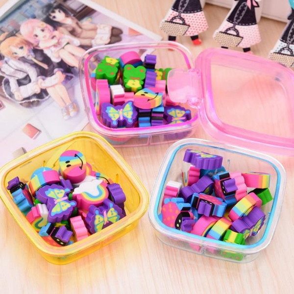 1 Box of Lovely Rubber Eraser Set Stationery Novelty Children Gift