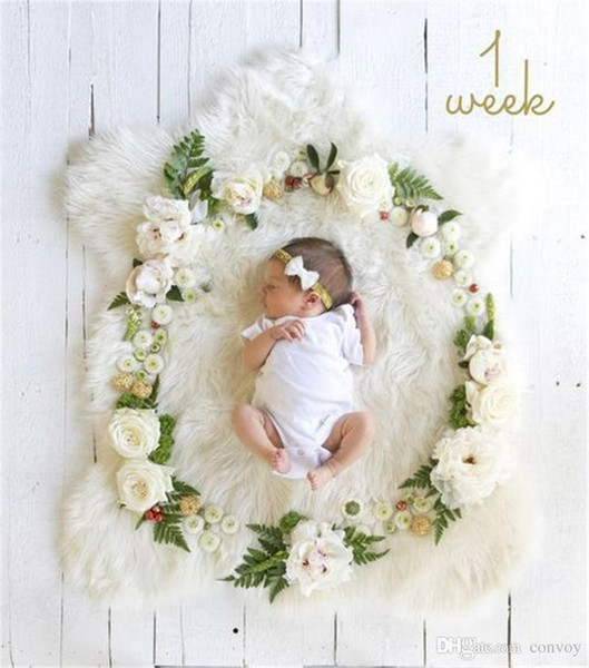 Baby Party Headmade Flower accessories DIY Letter Newborn Baby Girl Boy Birthday Decoration Photo props baby Blanket BHB35