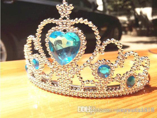 2018 new princess peach children with diamond crown wand frozen crown set