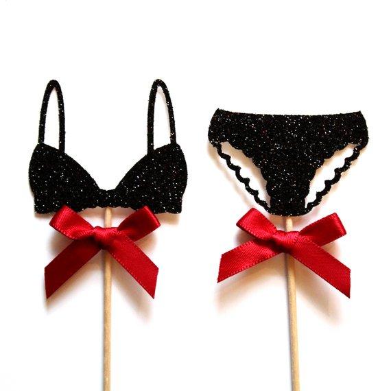 New 50PCS Sexy Girl Women Bra and underpants Cupcake Toppers Underwear and underpants cake topper party cake decoration
