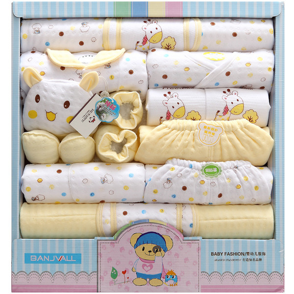 18 piece newborn baby set boy clothes 100% cotton infant suit baby girl clothes outfits pants baby clothing hat bib