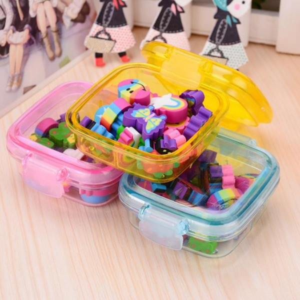 wholesale 1 Box of Lovely Rubber Eraser Set Stationery Novelty Children Gift