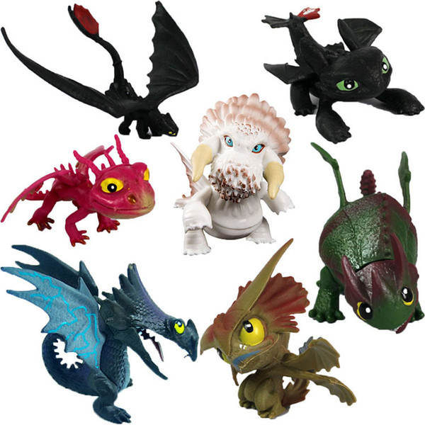 7pcs/set How To Train Your Dragon 3 Figure Toys Toothless Skull Gronckle Deadly Nadder Night Fury Dragon Figures MMA1512