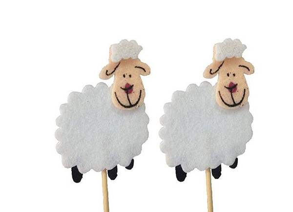 20pcs White Lamb Sheep Cupcake Topper Girl Boy Baby Birthday Party Sheep Cake Topper Cake Decoration