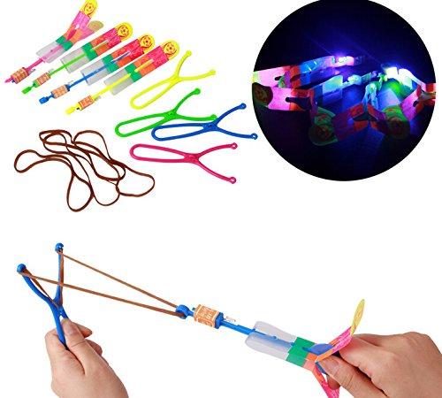 200pcs/lot Free UPS Fedex Ship Slingshot Led Light Arrow Rocket Helicopter Flying Toy Party Fun Gift Elastic (The LED Slingshot Helicopter)
