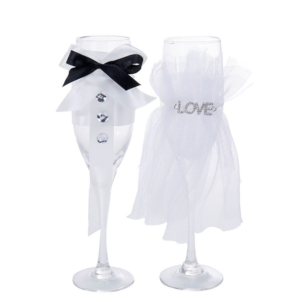 Crystal Champagne Glass Wedding Toasting Champagne Glasses Wedding Party Bar Family Goblet Decoration Wine Glasses Mugs Gift Sets GGA1845