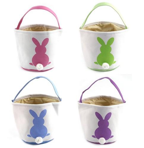 Canvas Cute Long Bunny Rabbit Ears Gift Bag Easter Egg Candy Gift Bag Party Favors Cookie Snack Birthday Decoration Kids