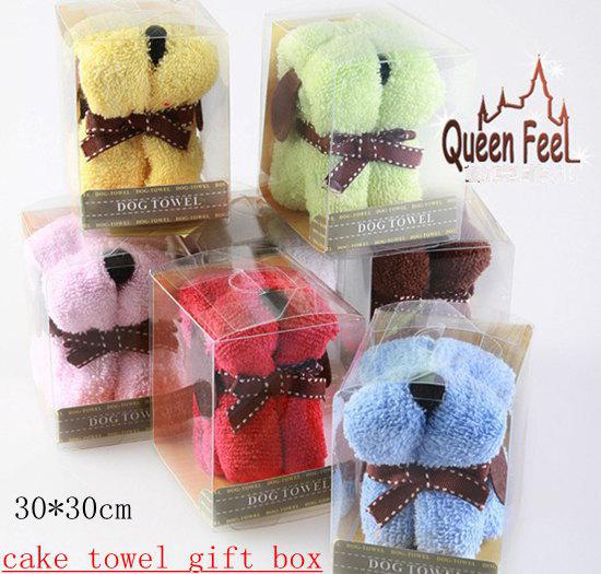 30*30cm dog style cake towel Snoopy style Wedding Birthday gift cake towels 7color u pick 12pc/lot