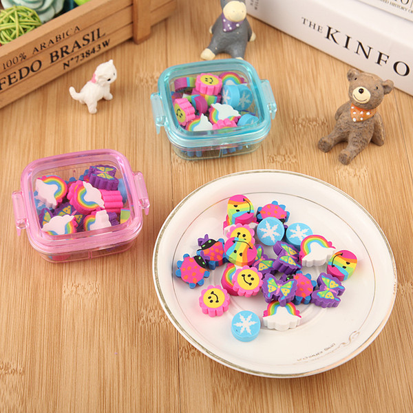 2018 Hot 1 Box of Lovely Rubber Eraser Set Stationery Novelty Children Gift