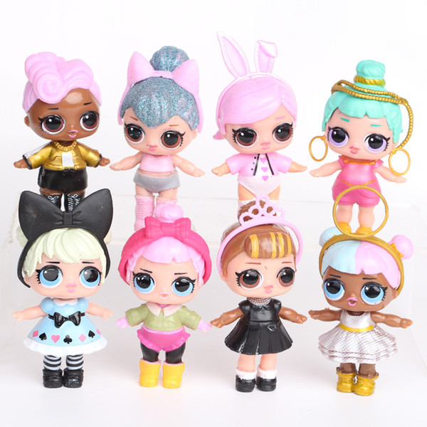 9CM LoL Doll with feeding bottle American PVC Kawaii Children Toys Anime Action Figures Realistic Reborn Dolls 8Pcs/lot MMA1419