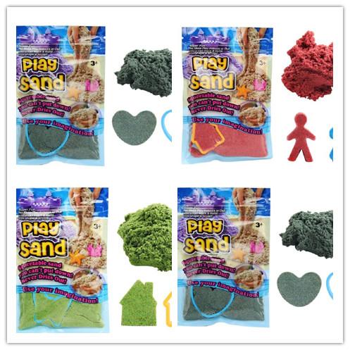 DIY 100g/bag with 1 Model Colorful Clay Play Sand Indoor Magic Play Sand Children Learning Educational Toys Christmas Gift Toys 5 colors