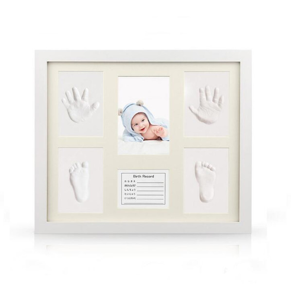 Baby Handprint Kit & Footprint Photo Frame for Newborn Girls and Boys Unique Baby Shower Gifts Set for Registry Memorable Keepsake Box Dec