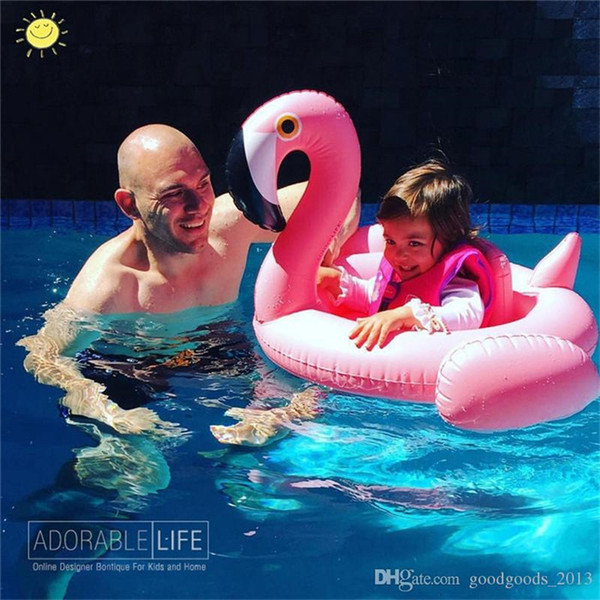 JUXU Inflatable Swimming Ring Flamingo Swan Pool Air Mattress Float Toy Water Toy for Kids Baby Infant Swim Ring Pool Accessories