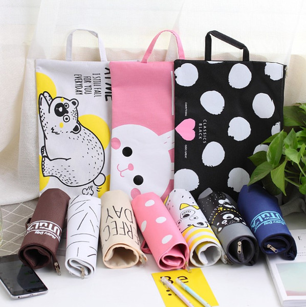 Rabbit dots animal printed girls cute oxford documents bags A4 paper Ipad storage Invoice Folder Pencil cosmetics File Bag