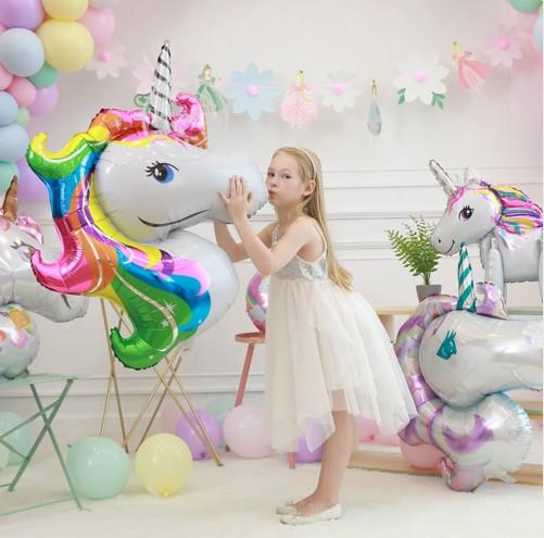 108*88cm Aluminum Foil Balloon Cartoon Unicorn Balloon Aluminum Foil Balloons Kids Toys Birthday Party inflatable Decoration Supplies