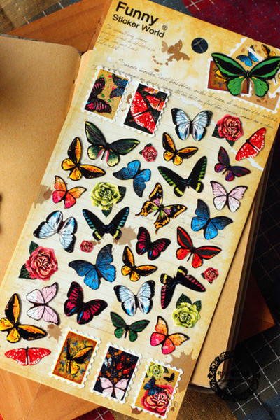 Children's stationery A30-115 /butterfly sticker/Multifunction/DIY Sticker/Mobilephone Sticker/Decoration label/Fashion GiftWholesa