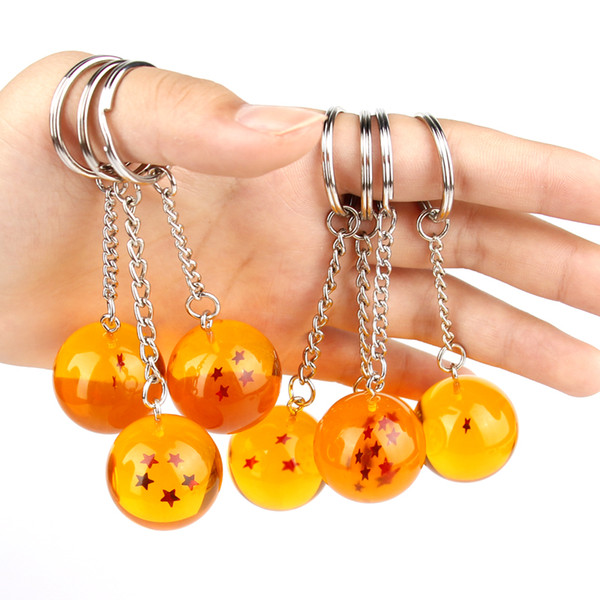 7pcs/set 2.5cm Dragon Ball Z 7 Stars Crystal Balls PVC Figures Toys Keychain set MMA1509