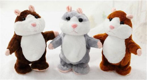 JUXU Talking Hamster Mouse Pet Plush Toy Learn To Speak Electric Record Hamster Educational Children Stuffed Toys Gift 15cm