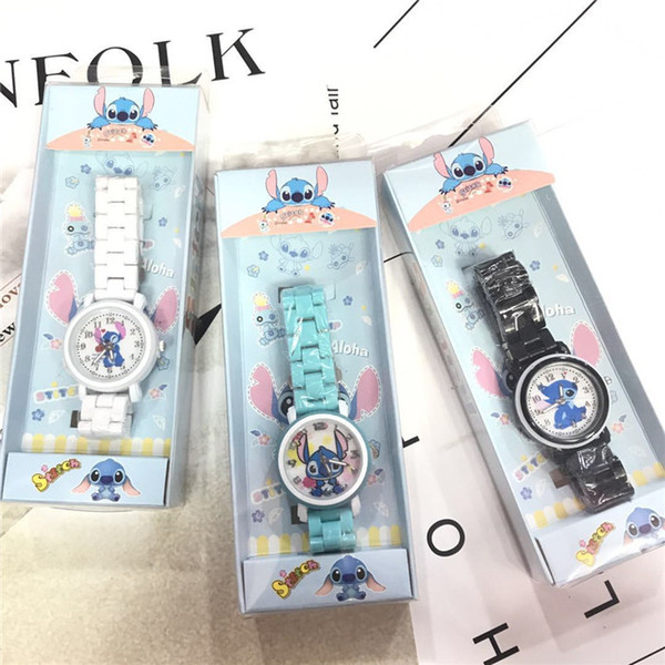 JUXU Stitch Star Kids Stitch Ceramic Watch Anak Mahasiswa Laki-Laki Dan Perempuan Kartun Waterproof Ceramic Watch