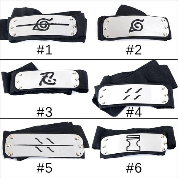 JUXU PrettyBaby ANIME Naruto Headband 95cm Leaf Village Logo Konoha Kakashi Akatsuki Members Cosplay Costume Accessories blue red black