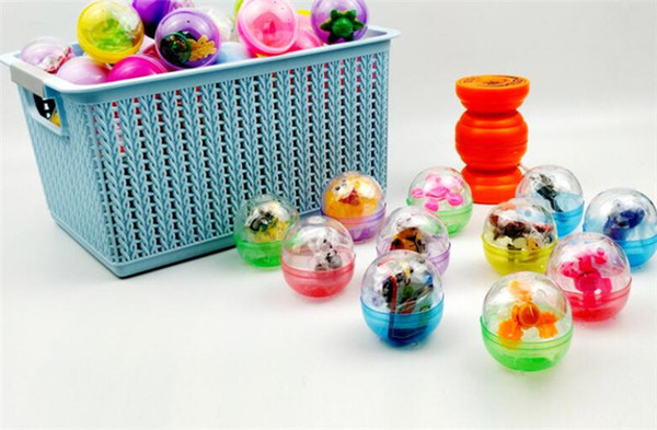 JUXU Easter transparent plastic twisted egg toy cube dinosaur car Mixed toy machine game machine gift ball
