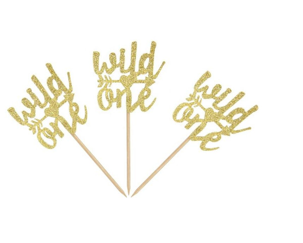 50PCS Free Shipping Wild One Cupid Arrow Cupcake Toppers for Valentine Day Cake Picks Decoration