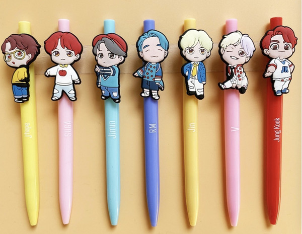 35pcs/lot free shipping bts member cartoon ball pen